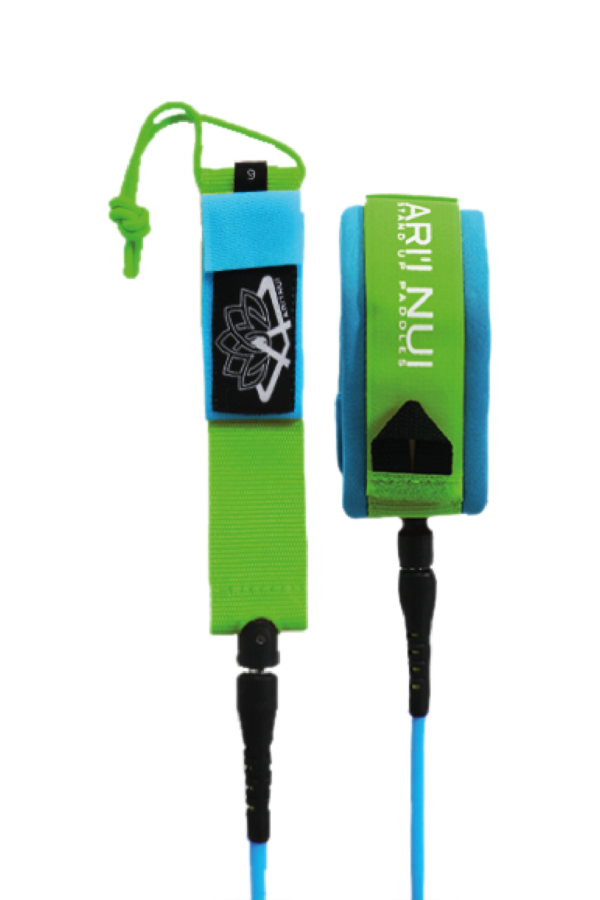 Knee Coiled Leash - Blue Green