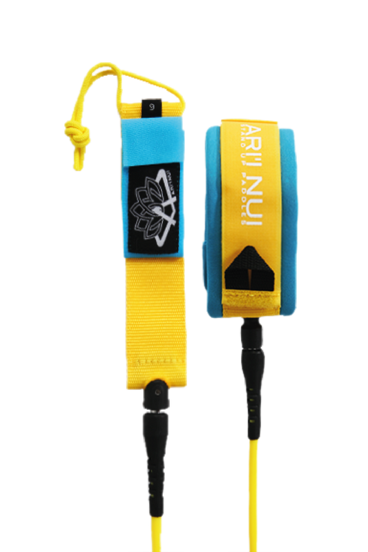 ARI'I NUI SUP - Knee Straight Leash - Yellow Blue