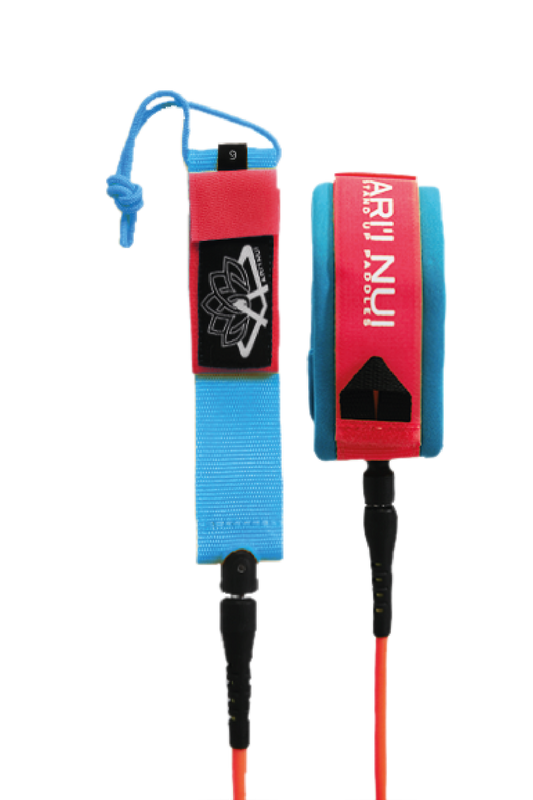 ARI'I NUI SUP - Knee Coiled Leash - Red Blue